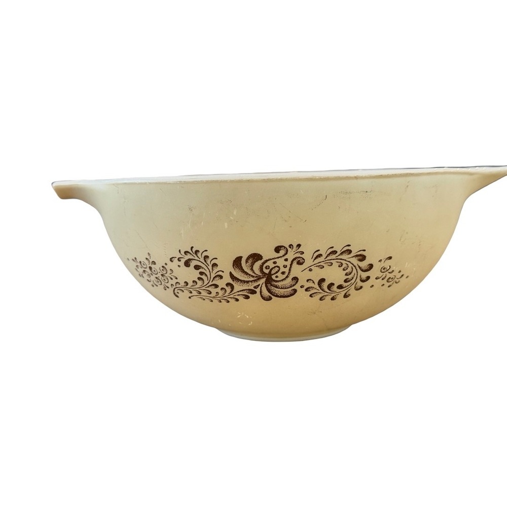 Vintage Pyrex 443 Homestead 2.5qt Cinderella Mixing Bowl Speckle Brown Beige